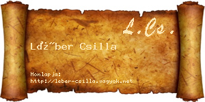 Léber Csilla névjegykártya
